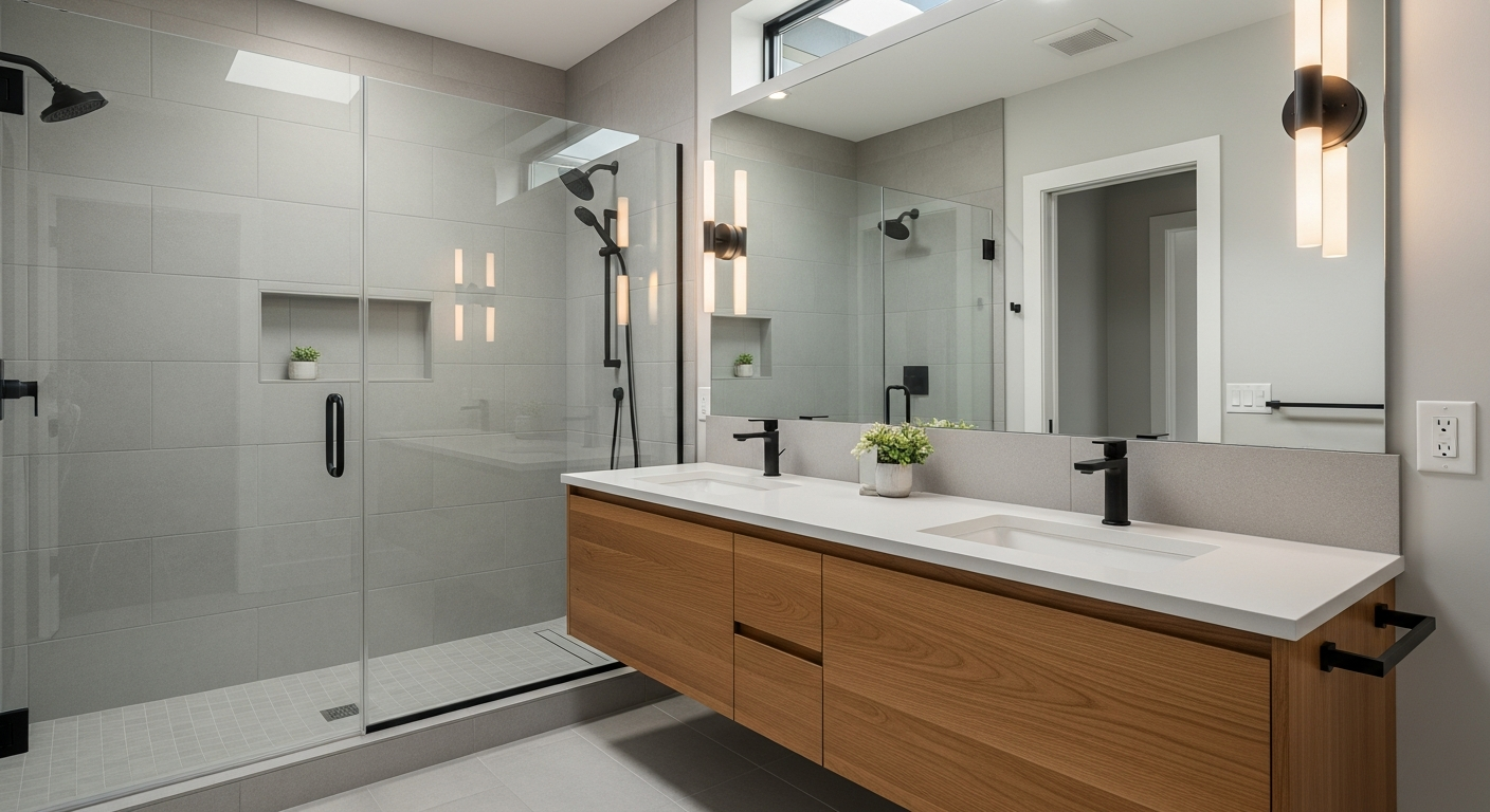 Beautiful bathroom remodel by VSR Homes